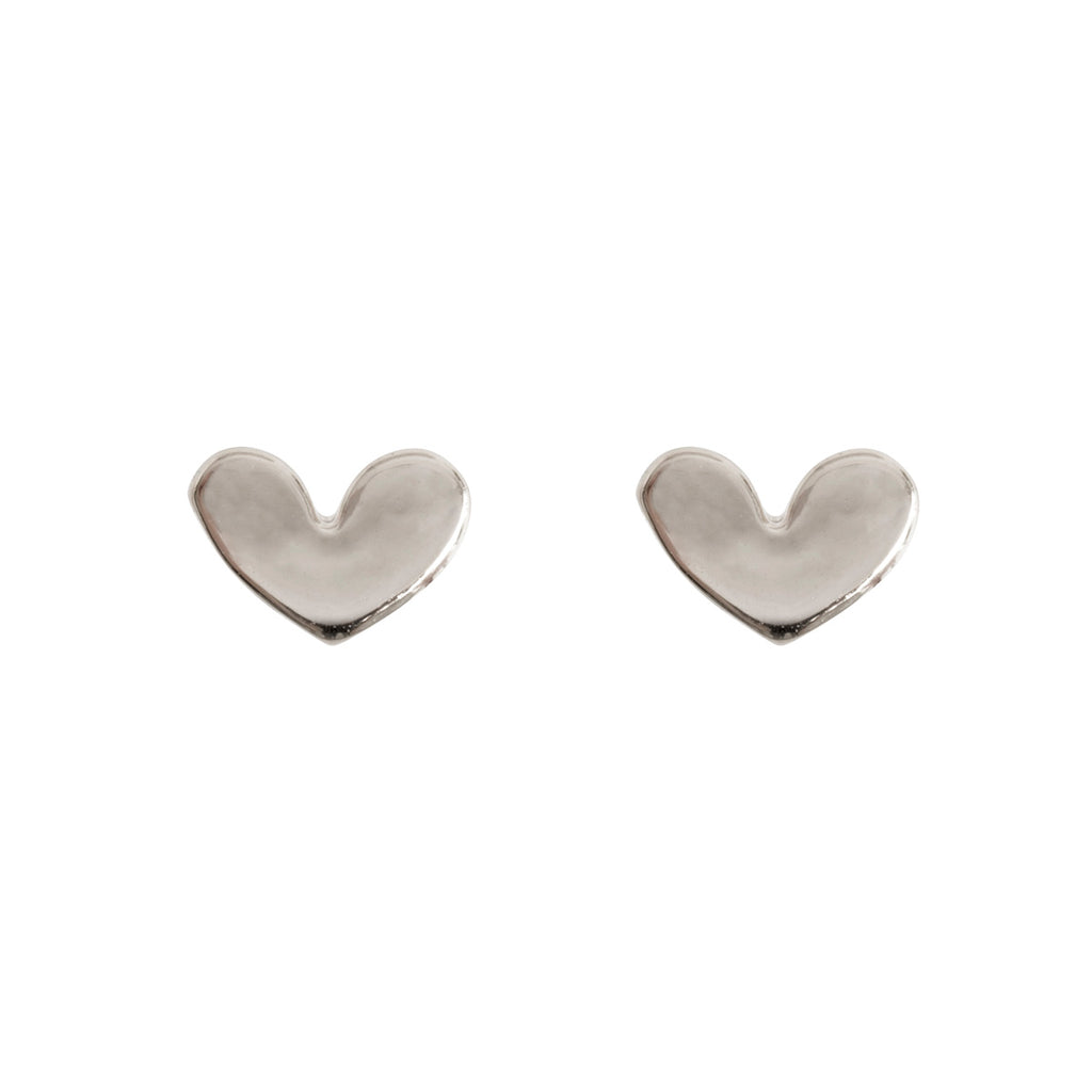 Ohrringe Petite Heart Stud Earring - Silber