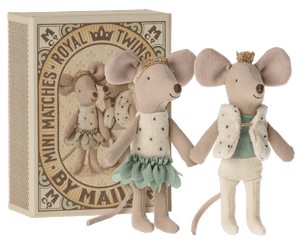 MAILEG Maus Set Royal twins mice, Little sister and brother in Box