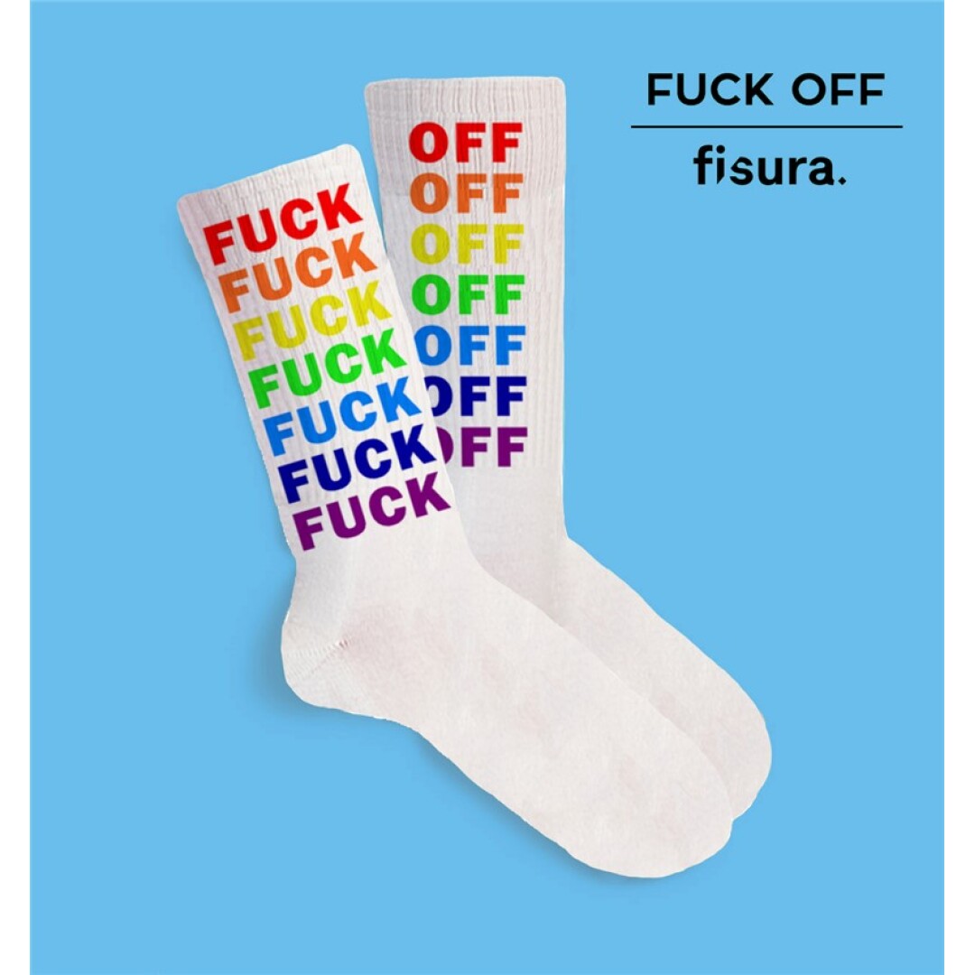 Socken FUCK OFF rainbow