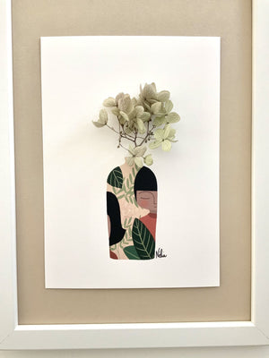 Poster mit Trockenblumen LE VASE HORTENSIA