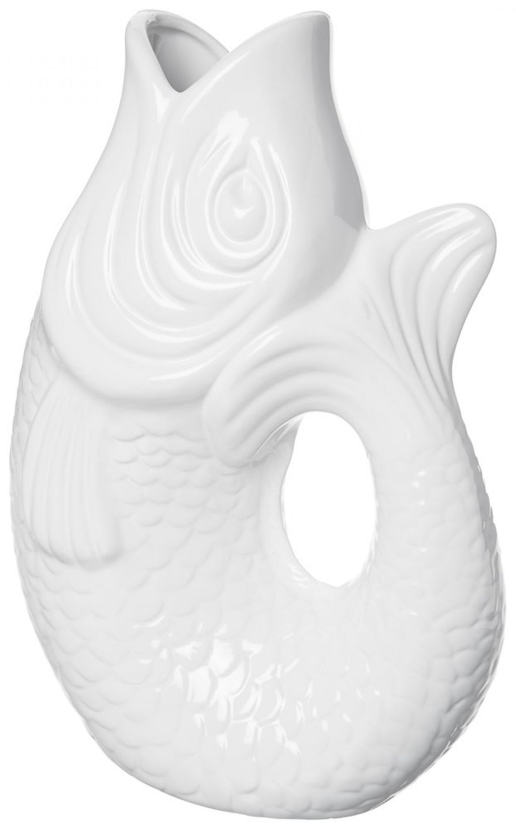 GIFTCOMPANY MONSIEUR CARAFON, FISCH, VASE, L, WEISS, 2,7l