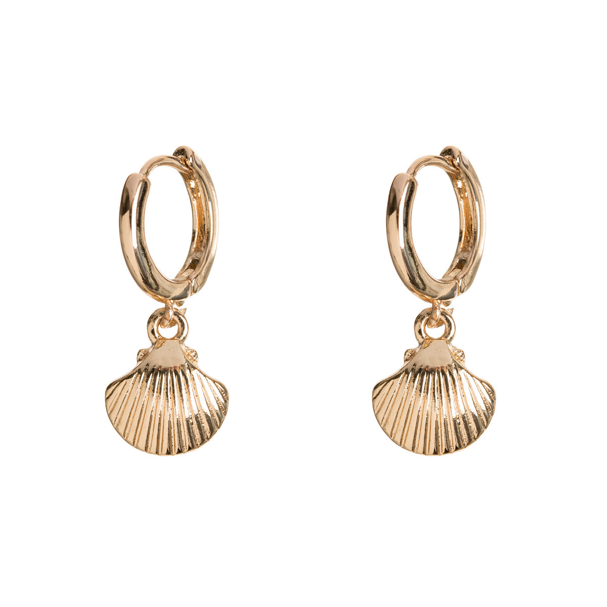 Ohrringe Mermaid Shell Hoop Earrings - Gold