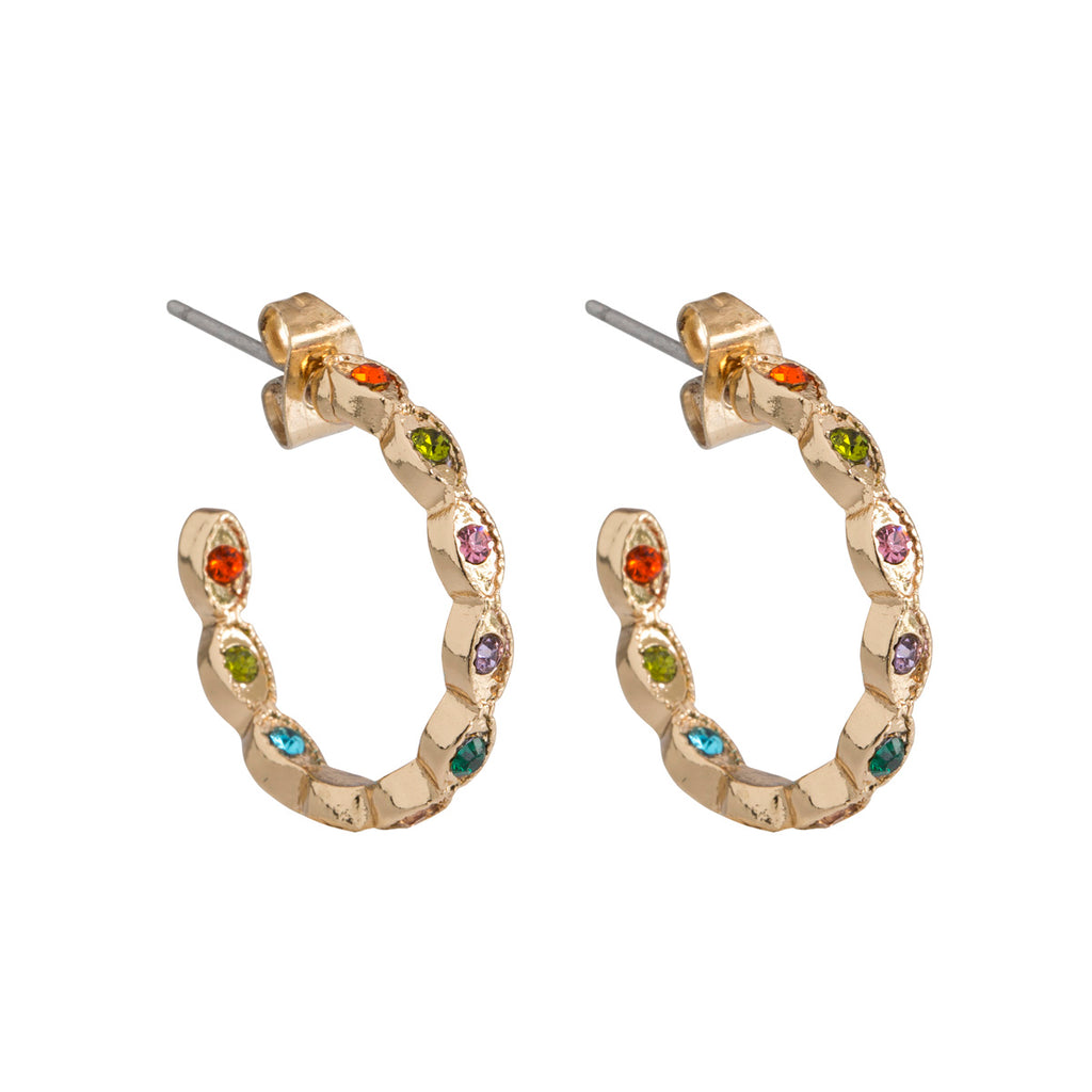 Ohrringe colorful chrystal hoop earrings