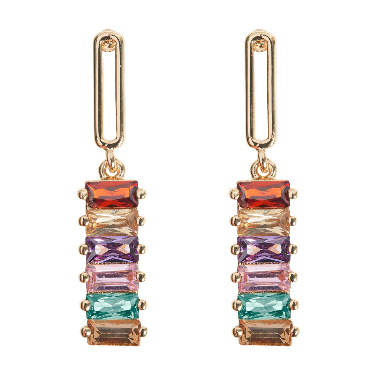 Ohrringe Dangling colored stones earrings