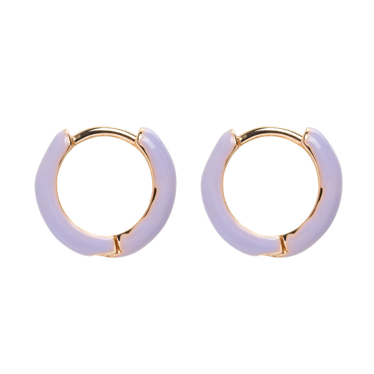 Ohrringe Enamel Hoop Earrings - Purple