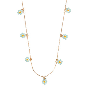 Kette Small Flower Bead Necklace - Blue