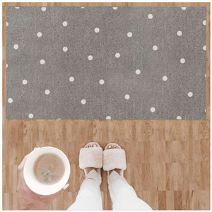 Große waschbare Fußmatte weiße Punkte