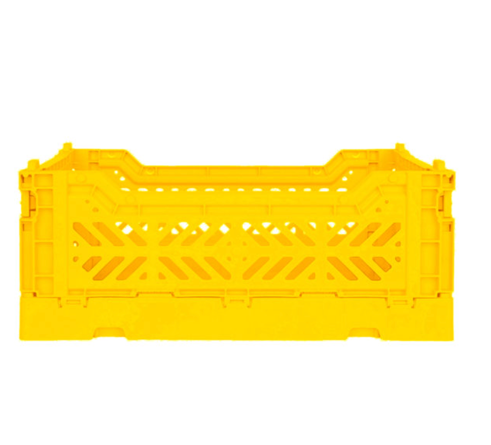 AYCASA yellow gelb Klappkiste Plastik Kinderzimmer Organisation