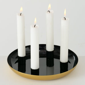 Kerzenleuchter TELLER schwarz oder petrol