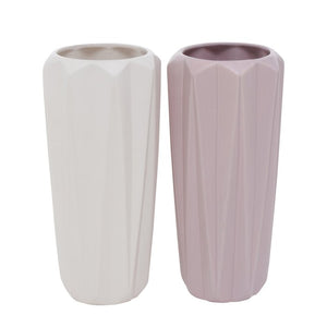 Vase STEINGUT weiss oder rosa