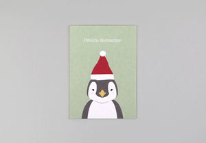 Weihnachts Postkarte PINGUIN