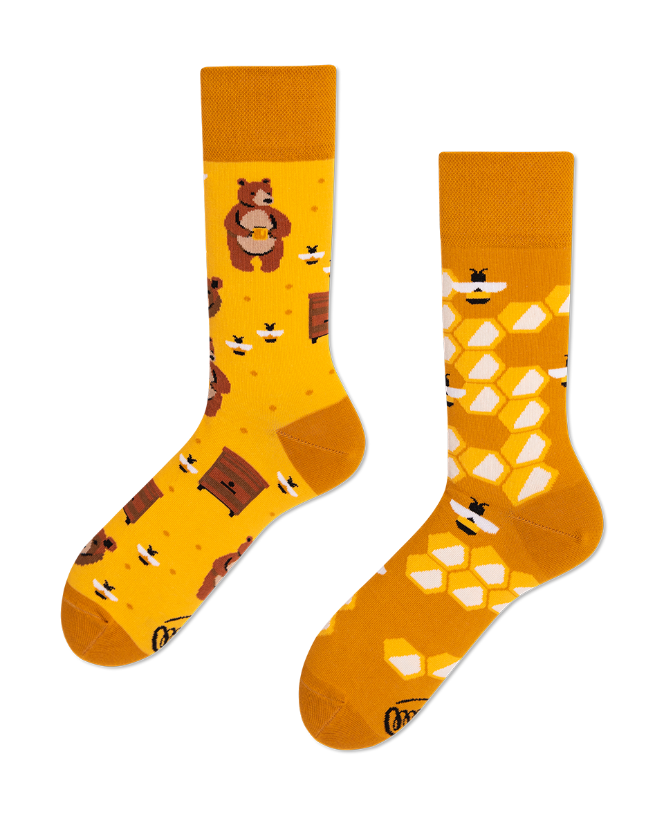 Mismatched Socken HONEY BEAR für Kinder und Erwachsene