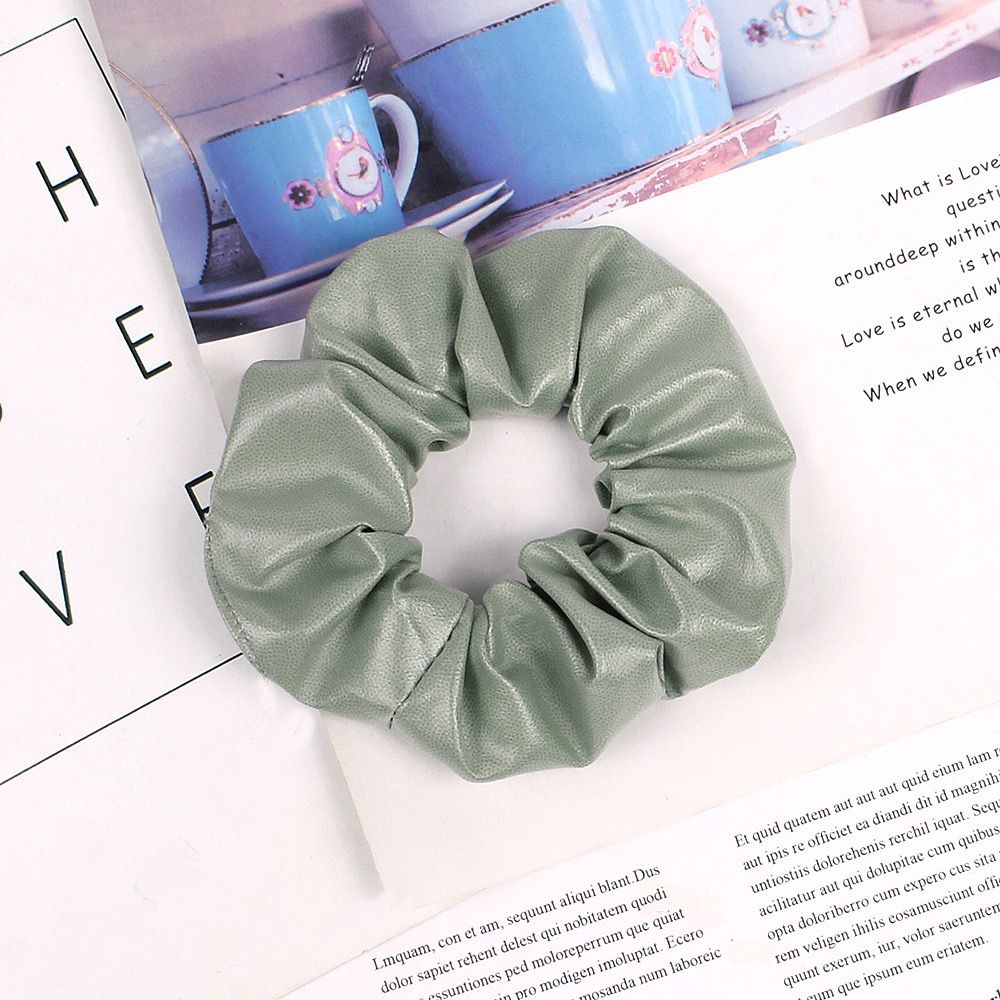 Scrunchie LEATHER LOOK ROSA oder MINT
