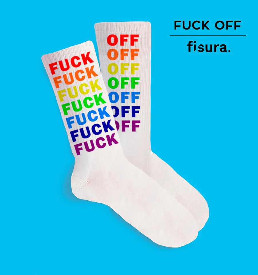 Socken FUCK OFF rainbow