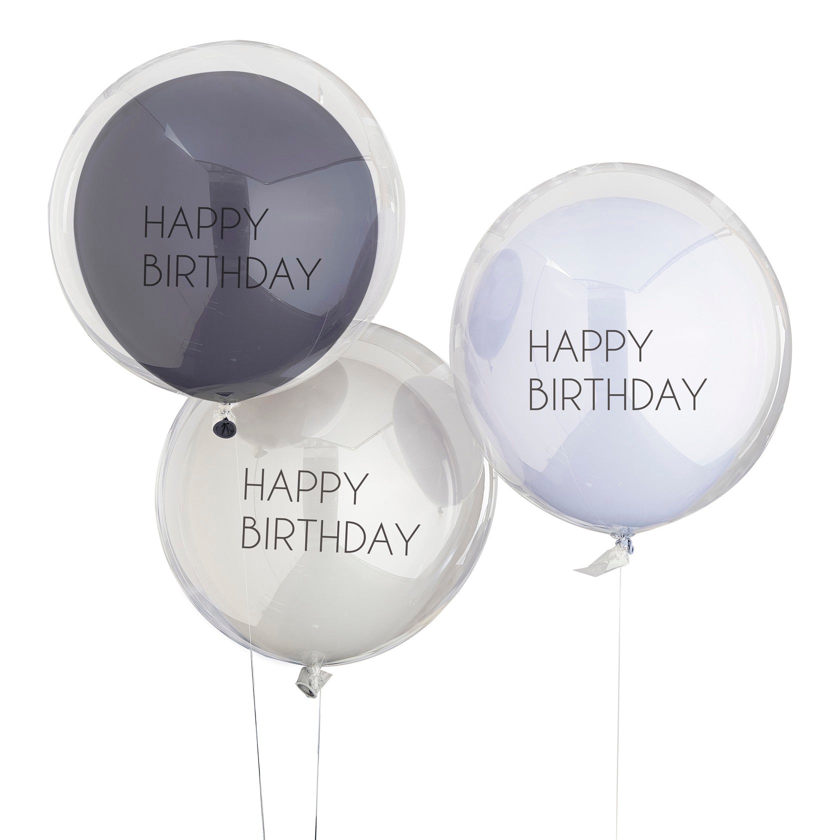 Doppelwandiges Happy Birthday-Ballon Set BLAU